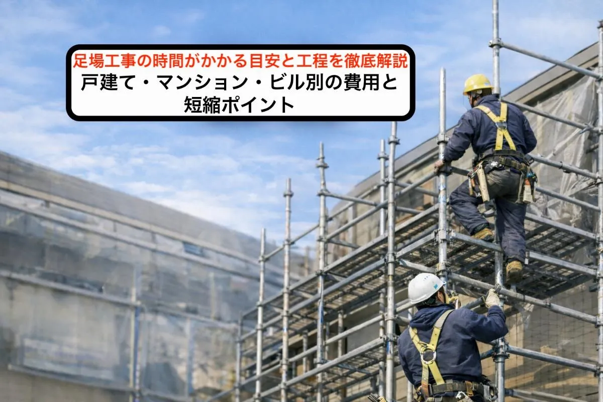 足場工事の時間がかかる目安と工程を徹底解説|戸建て・マンション・ビル別の費用と短縮ポイント