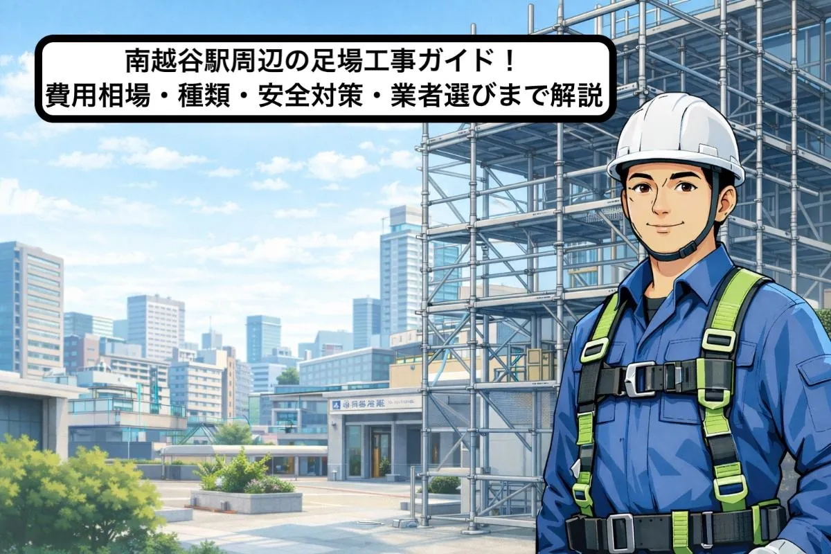 南越谷駅周辺の足場工事ガイド!費用相場・種類・安全対策・業者選びまで解説